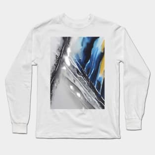 Abstract, Marble, Watercolor, Colorful, Vibrant Colors, Textured Painting, Texture, Gradient, Wave, Fume, Wall Art, Modern Art Long Sleeve T-Shirt